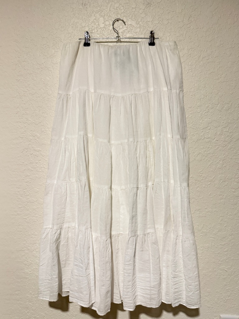 NWT Ralph Lauren White 100% Cotton Tiered Ruffle Skirt Size Large - Picture 2 of 5
